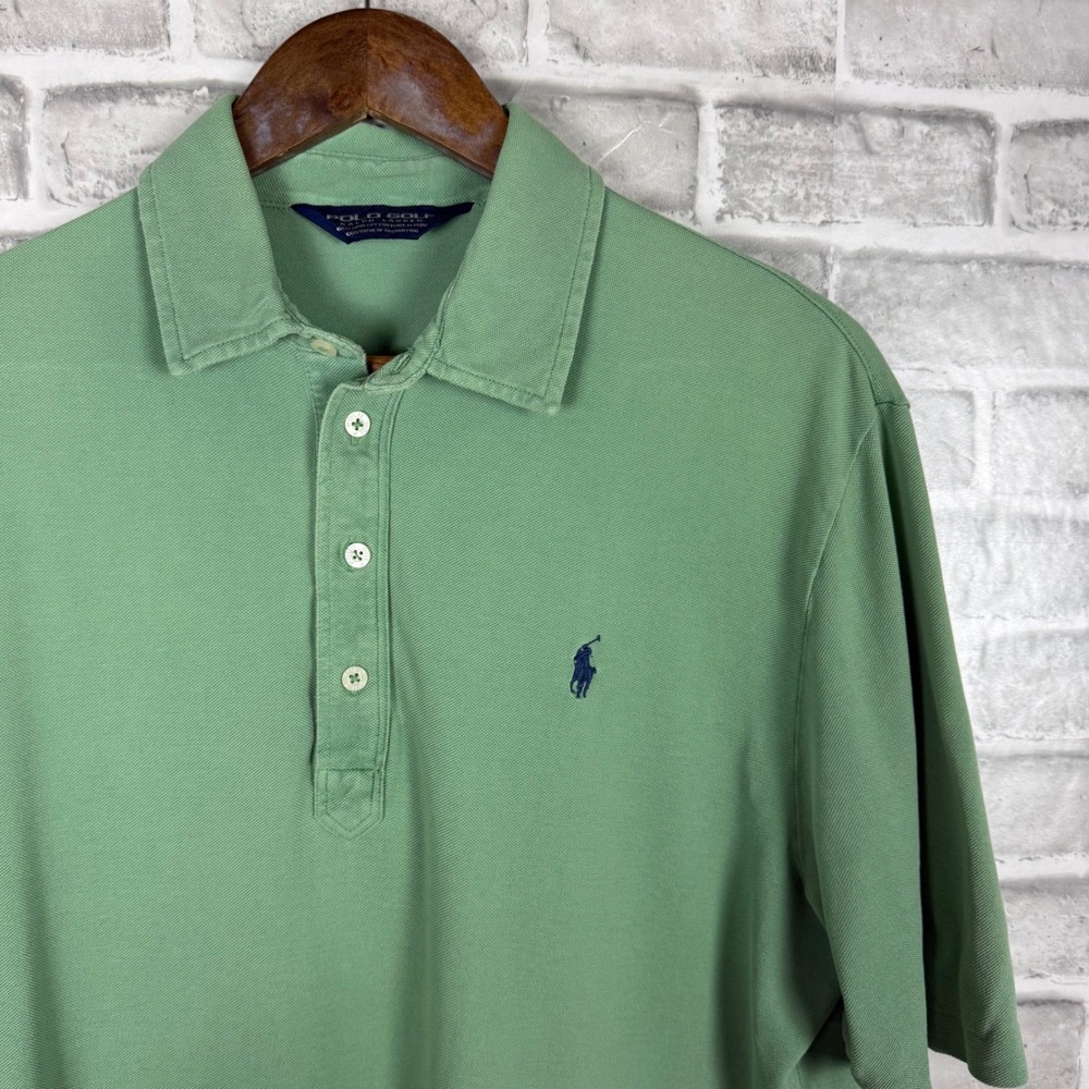 Polo Golf Ralph Lauren Mens Large Sage Green Pima Cotton Short Sleeve Polo Shirt